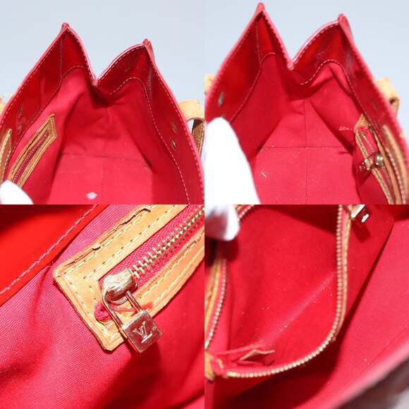 LOUIS VUITTON Monogram Vernis Reade PM Hand Bag Red Rouge M91088 - Picture 12 of 13